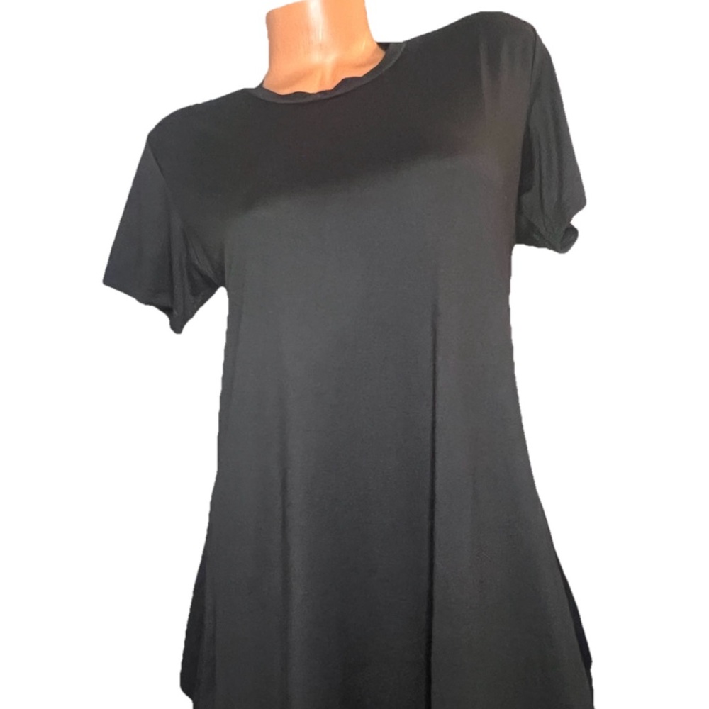 REAL ESSENTIALS NWOT Women’s Black T-Shirt Dress L